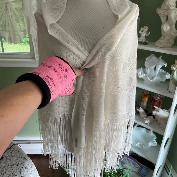 Vintage Atkins vintage fringed shawl OS - Picture 3 of 4